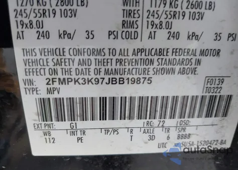 2018 Ford Edge Titanium from USA, damaged, VIN 2FMPK3K97JBB19875